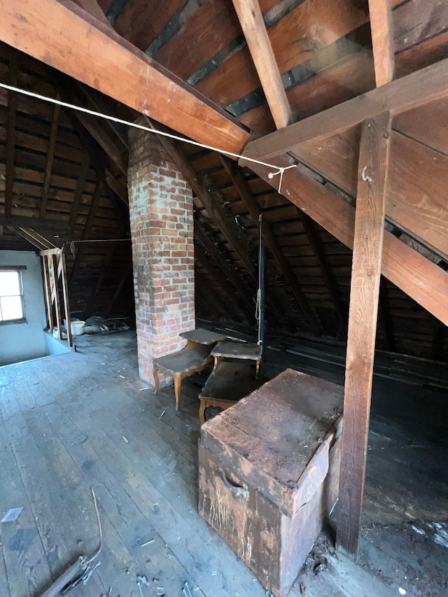 3674 Mount Elliott St, Detroit, MI 48207 - unfinished attic with an upstairs landing