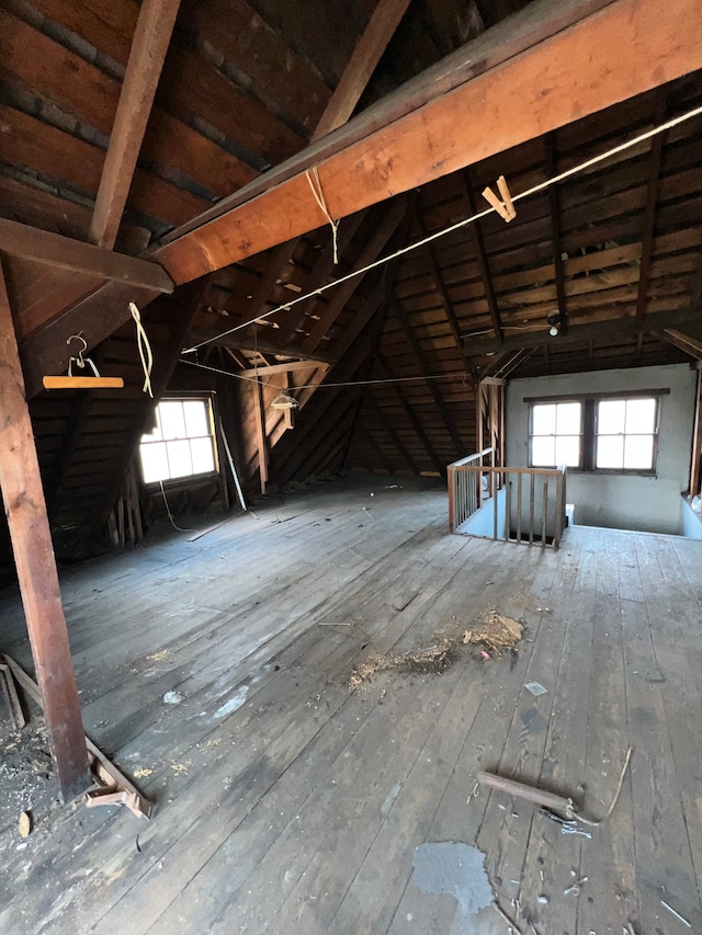 3674 Mount Elliott St, Detroit, MI 48207 - unfinished attic with an upstairs landing