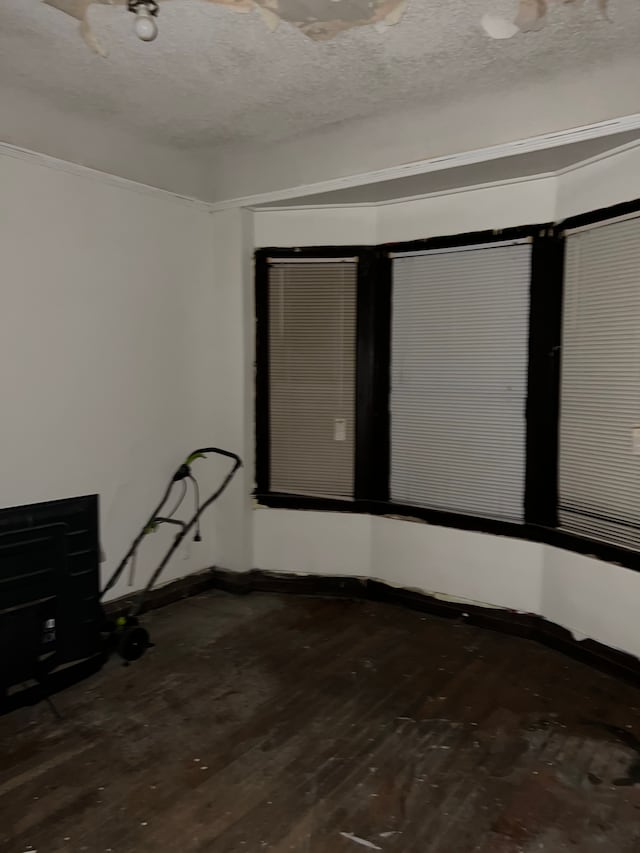 3674 Mount Elliott St, Detroit, MI 48207 - unfurnished room featuring baseboards, a textured ceiling, and hardwood / wood-style flooring