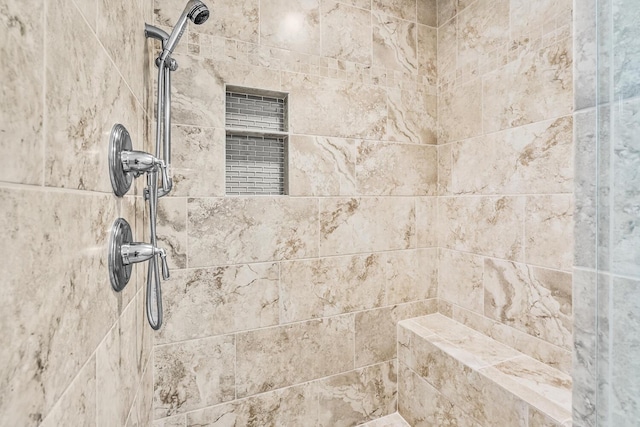 interior details with tiled shower