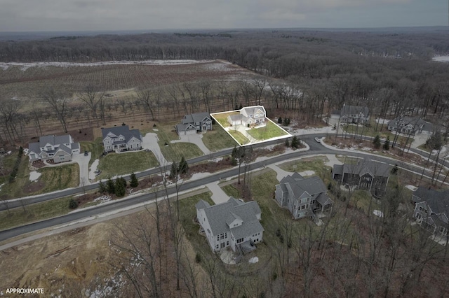 bird's eye view featuring a residential view