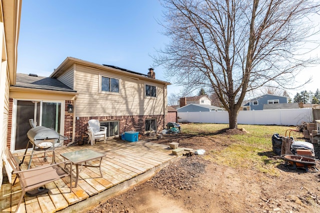 22273 Collette St, Woodhaven, MI 48183 - back of property with fence, a patio area, and a chimney
