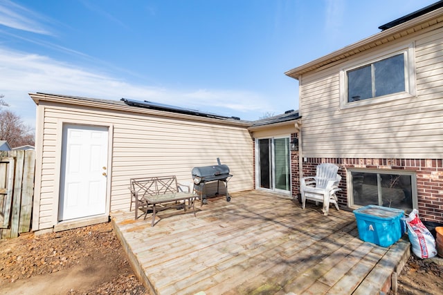 22273 Collette St, Woodhaven, MI 48183 - wooden terrace featuring fence and area for grilling