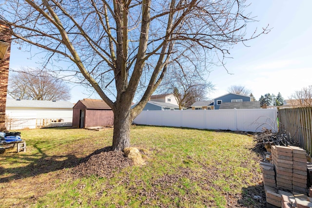 22273 Collette St, Woodhaven, MI 48183 - view of yard with a fenced backyard and an outdoor structure