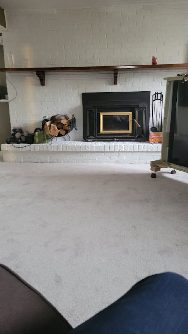 22273 Collette St, Woodhaven, MI 48183 - details featuring carpet and a fireplace