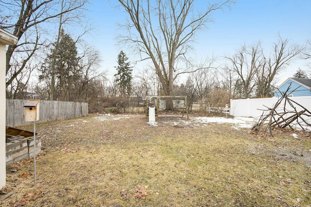 view of yard with fence