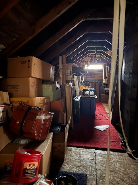 view of unfinished attic