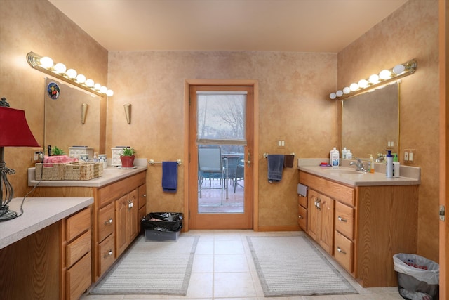 bathroom featuring vanity and tile patterned floors