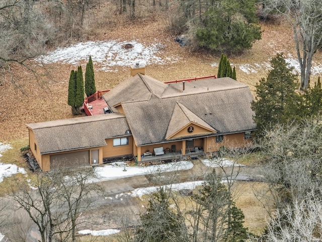 view of snowy aerial view