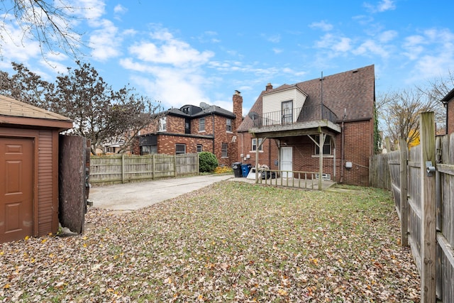 view of yard with a patio area and a fenced backyard