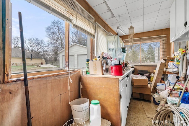 interior space featuring a paneled ceiling