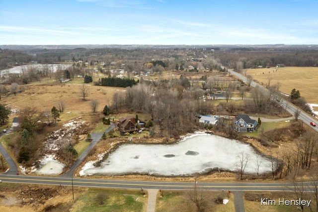 aerial view featuring a rural view