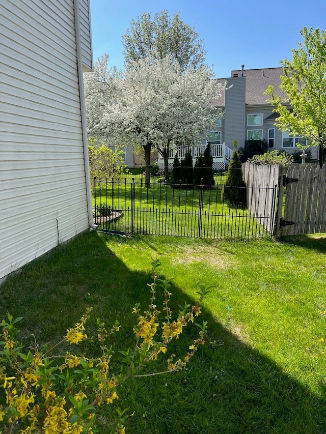 view of yard with fence