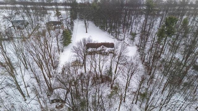 view of snowy aerial view