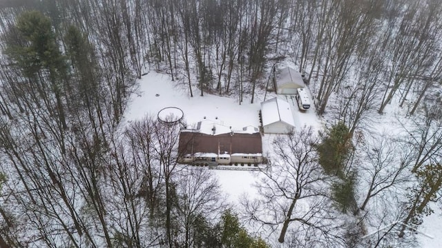 view of snowy aerial view