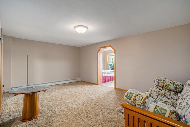 222 Crockett Dr, Quincy, MI 49082 - carpeted bedroom featuring arched walkways and baseboards