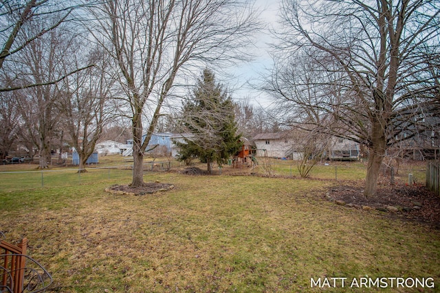 view of yard featuring fence