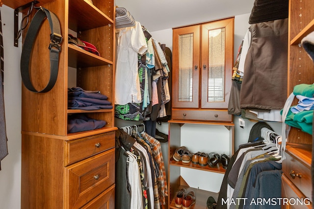 view of walk in closet