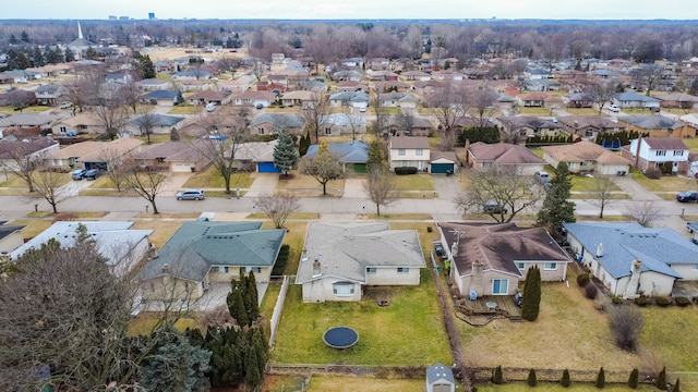 bird's eye view featuring a residential view