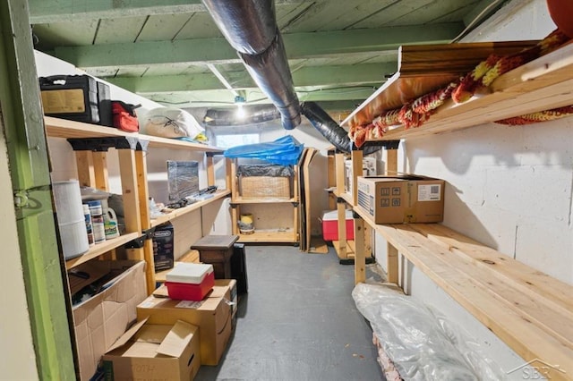 view of storage area