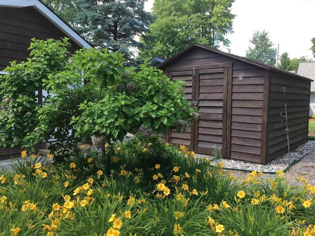 view of shed