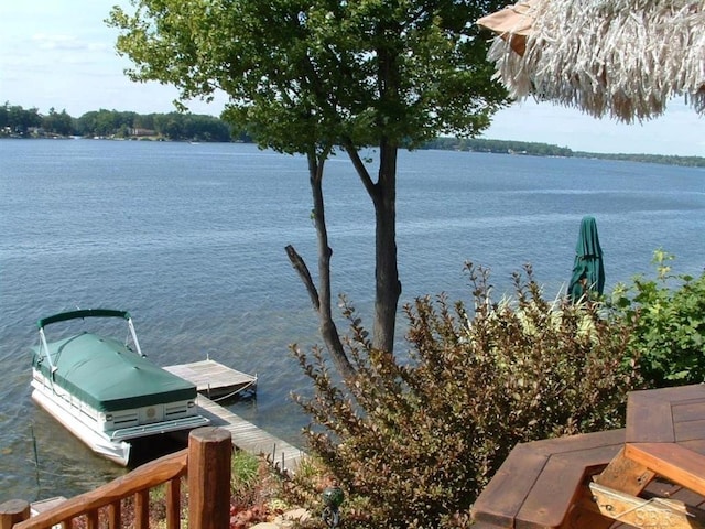 view of water feature featuring a dock