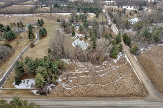 drone / aerial view featuring a rural view