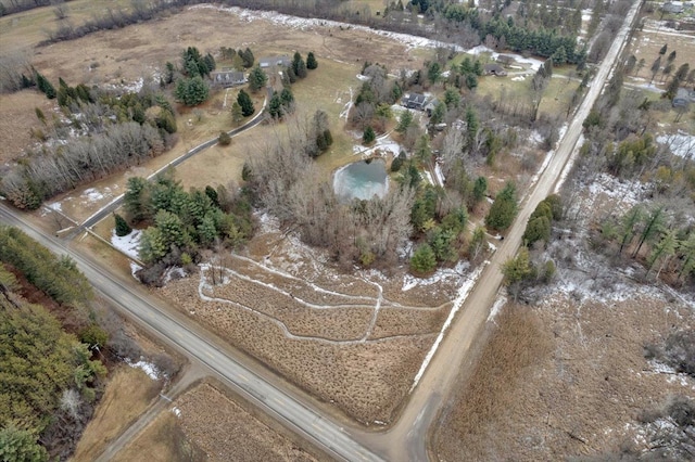 aerial view with a rural view