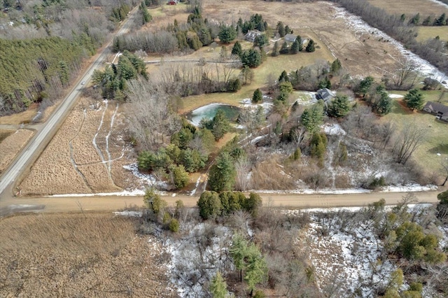 drone / aerial view with a rural view