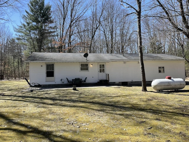 view of front of home with entry steps and crawl space