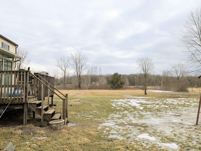 view of yard featuring a deck