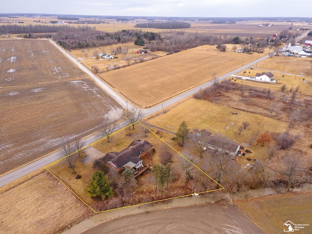 bird's eye view featuring a rural view