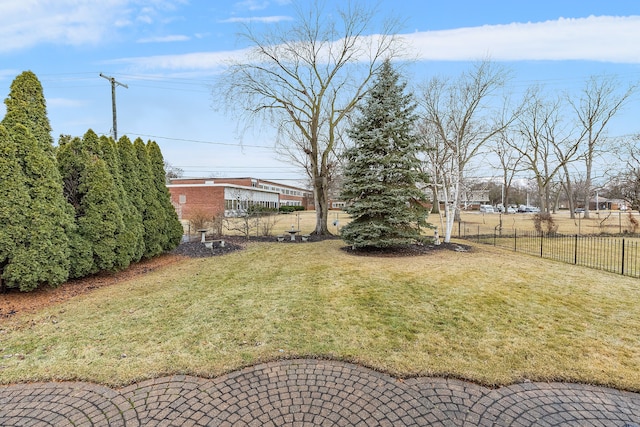 view of yard with fence