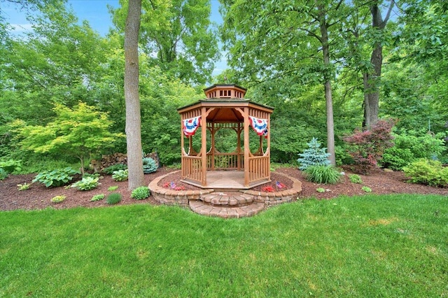 view of yard with a gazebo