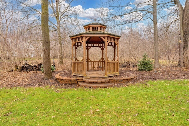 view of yard with a gazebo