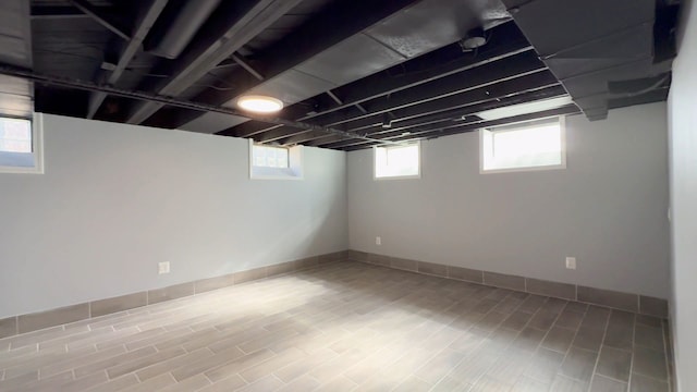 basement with baseboards