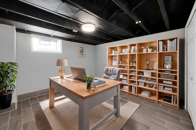 office featuring wood finish floors