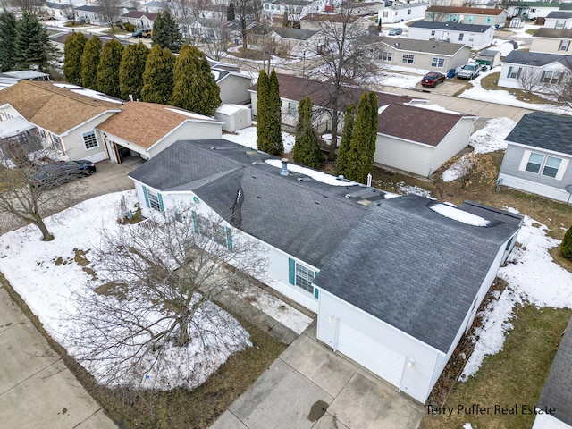 bird's eye view with a residential view