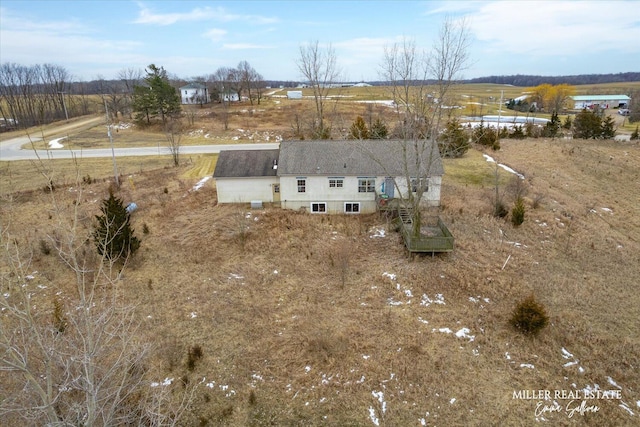 bird's eye view with a rural view