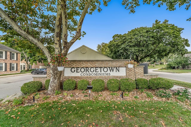 view of community sign