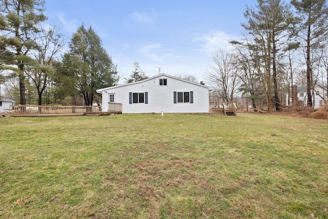 view of yard featuring a deck