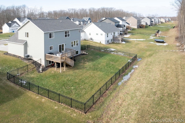 bird's eye view with a residential view