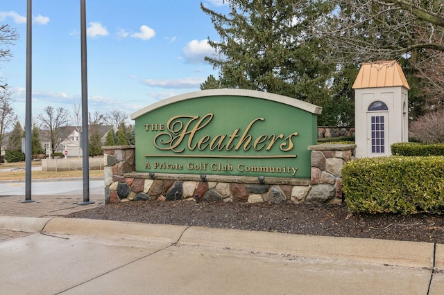 view of community sign