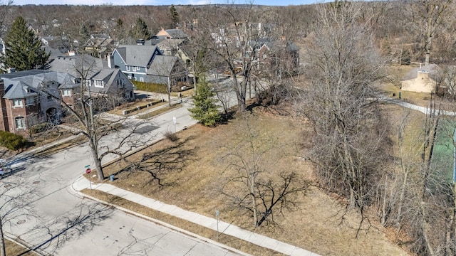 drone / aerial view with a residential view