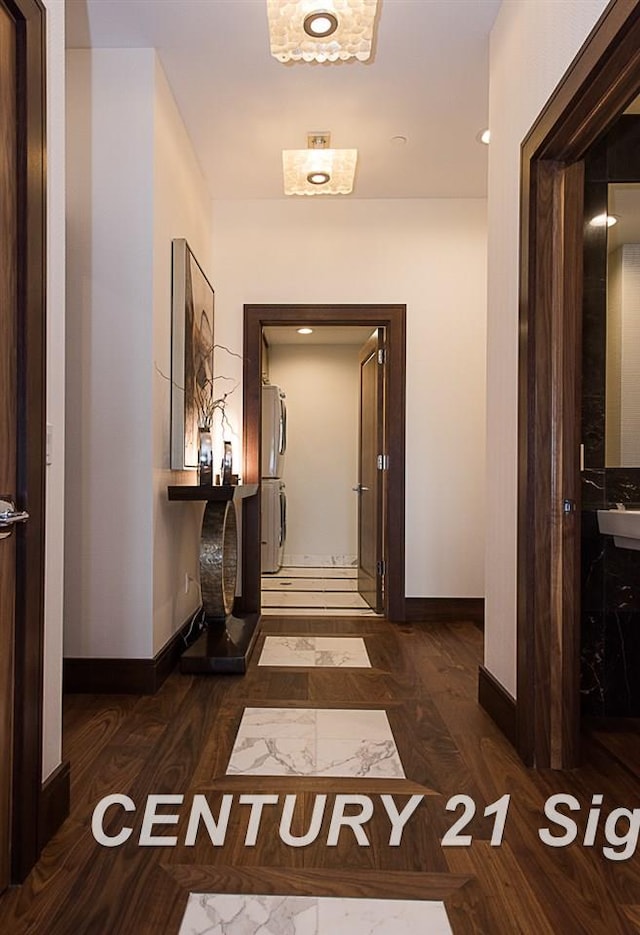 110 E Main St, Midland, MI 48640 - corridor with baseboards and parquet floors