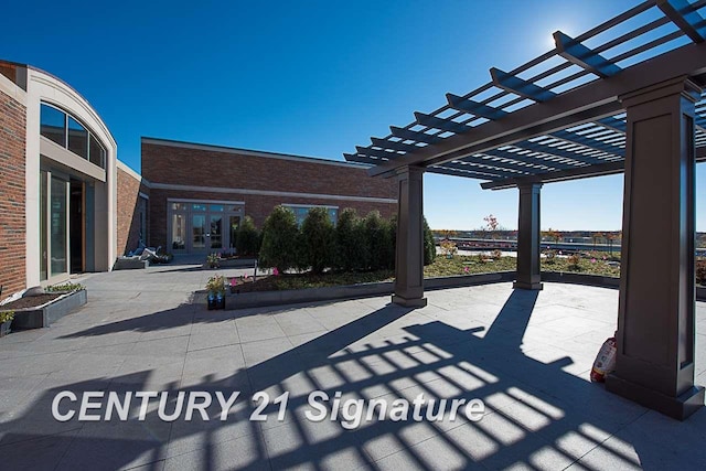 view of patio with a pergola