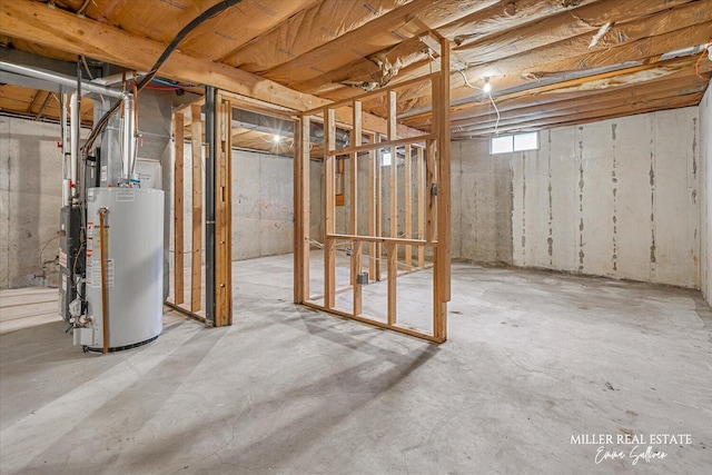 basement with water heater