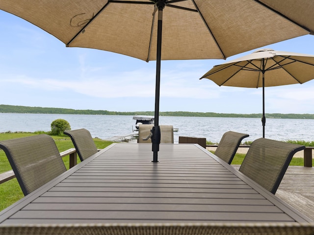 6863 Crystal Dr, Beulah, MI 49617 - dock with a water view and boat lift