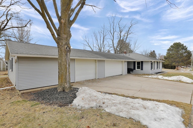 exterior space featuring a garage