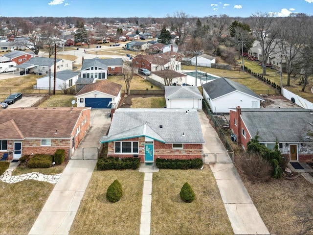 drone / aerial view featuring a residential view